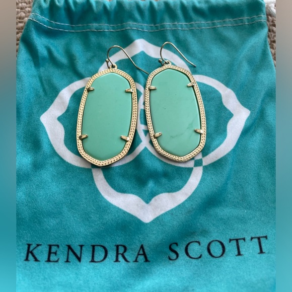 Kendra Scott Danielle Gold Drop Earrings in Turquoise - Picture 2 of 3